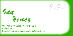 ida hincz business card